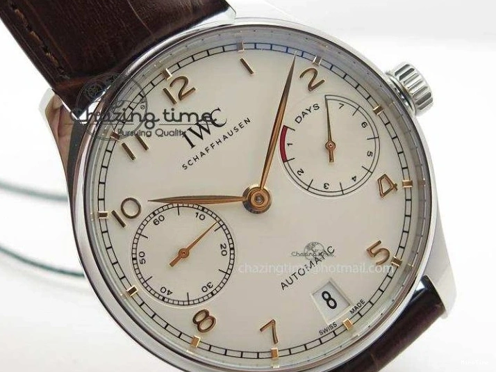 MIROTIME 0303 MoistureWicking Portuguese Real PR IW500704 ZF 1:1 Best Edition On Brown Leather Strap A52010 V 7311